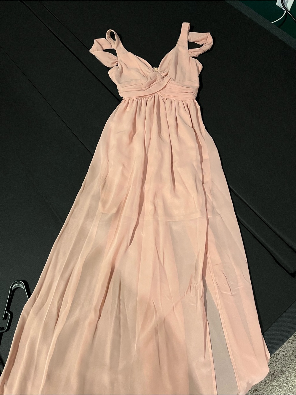 Showpo Pale Pink Chiffon Maxi Wedding Dress